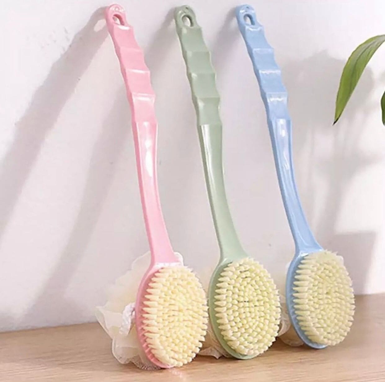 2 In 1 Bathing Scrubbing Long Handle Brush, Shower Body Brush with Bristles and Loofah, Back Scrubber Bath Mesh Sponge with Curved Long Handle, Back Scrubber Body Brush 2 In 1 Bathing Scrubbing Long Handle Brush, Shower Body Brush with Bristles and Loofah, Back Scrubber Bath Mesh Sponge with Curved Long Handle, Back Scrubber Body Brush